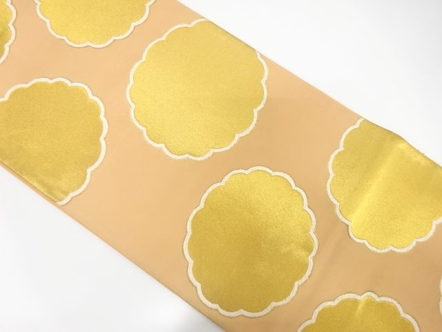 JAPANESE KIMONO / ANTIQUE FUKURO OBI / SILK / WOVEN ABSTRACT FLOWER